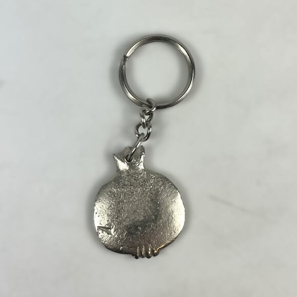 Solid Pewter Onion Keyring Keychain Metal Worry Stone Artisan Handmade Unique - Picture 1 of 3